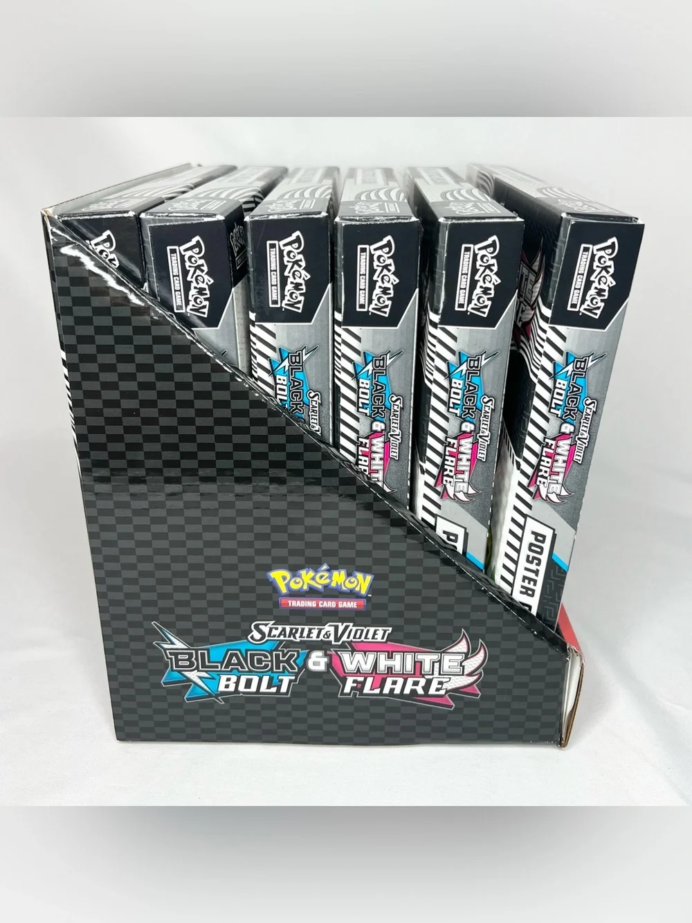 Pokemon TCG Black Bolt/White Flare Poster Collection Sealed Lot of 6 w/ Display